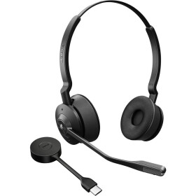 Jabra Engage 55 SE Stereo Link400c MS Sluchátka On Ear DECT, kabelová stereo černá Potlačení hluku Vypnutí zvuku mikrofonu