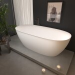 Erga Vienna, volně stojící vana 170x80 cm + odtoková zátka, bílá lesklá, ERG-VIENNA-170080-WH-WH