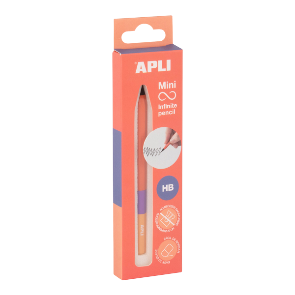 APLI nekonečná tužka trojbarevná Mini, HB, oranžová