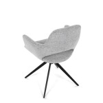 Židle jídelní, šedá látka, 360° vratný mechanismus, černý kov