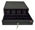 Virtuos pokladní zásuvka S-410C - s kabelem, pořadač 4/8, 9-24V, černá