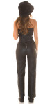 Sexy Musthave Bandeau Overall koženém vzhledu black