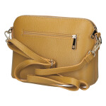Módní dámská kožená crossbody kabelka Jurina, tmavě žlutá