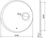 MEXEN - Ella zrcadlo s osvětlením s kosmetickým zrcátkem, 70 cm, LED 600 9811-070-070-611-00