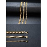 Pánský ocelový náhrdelník Erich Gold, 3 mm řetízek - chirurgická ocel, Zlatá 60 cm