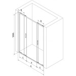 MEXEN/S - Exo dvojité posuvné sprchové dveře 150, transparent, černá 8152-150-000-70-00