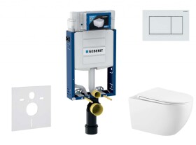GEBERIT - Kombifix Set předstěnové instalace, klozetu Gaia a sedátka softclose, tlačítko Sigma30, bílá/bílá mat SANI15CA3127