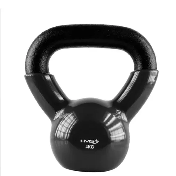 HMS KNV04 Kettlebell pokrytý vinylem 4 kg černý (5907695524147)