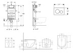 GEBERIT - Kombifix Set předstěnové instalace, klozetu Oudee a sedátka softclose, tlačítko Sigma20, nerez SANI15CA6108
