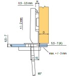 BLUM 75T4100 závěs, naložený, vrtané sklo, 94° (12080)