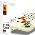 Spigen Glass tR EZ Fit Optik Pro ochranné sklo na fotoaparát pro Apple iPhone 15 15 Plus 14 14 Plus 2ks žlutá (AGL07168)