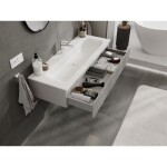 MEXEN/S - Rivel koupelnová skříňka 120 cm s umyvadlem Vela, 1 šuplík, reliéf , šedá mat/bílá mat 91A20-12023-1-BF62-W23M01