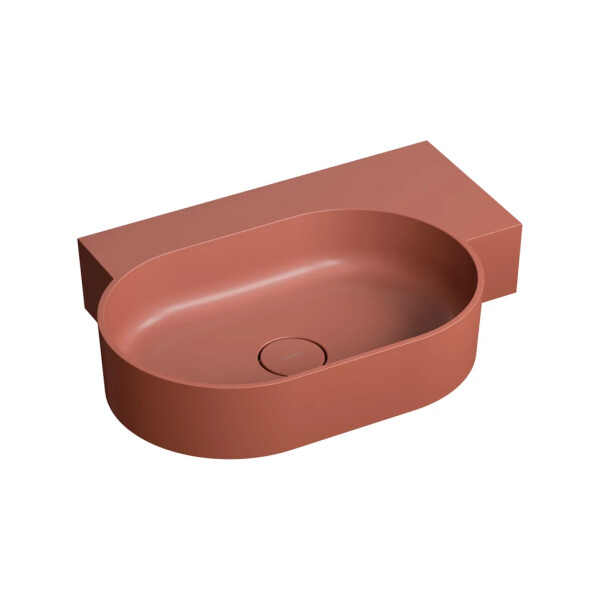 OMNIRES - OVO M+ umyvadlo na desku/závěsné - pravé, 64 x 44 cm, terracotta mat; OVO645UWPTE