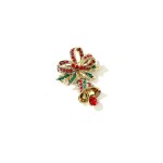 Vánoční brož Swarovski Elements Campana - vánoční zvonek, Barevná/více barev