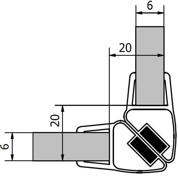 Polysan Sada dvou těsnění (magnet) na 6 a 8mm sklo, 2000mm , varianta roh