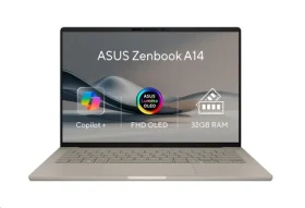 ASUS Zenbook A14 zlatá / 14" WUXGA OLED / Qualcomm Snapdragon X1-26-100 / 32GB / 1TB SSD / Adreno / W11P (UX3407QA-OLED340X)