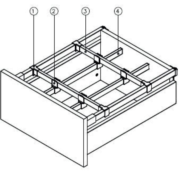 Strong SB vnitřní dělení hranaté bílé :: úchyt relingu (402680)