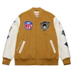 Mitchell & Ness Pánská bunda Oakland Raiders NFL Dusted Varsity Créme Velikost: M