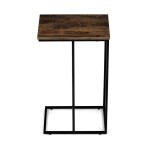 Odkládací stůl, MDF deska, dekor staré dřevo, černý kov
