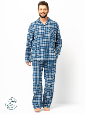 Pánské pyžamo Key MNS 492 B25 délka/r M-2XL na zip džínovina XL