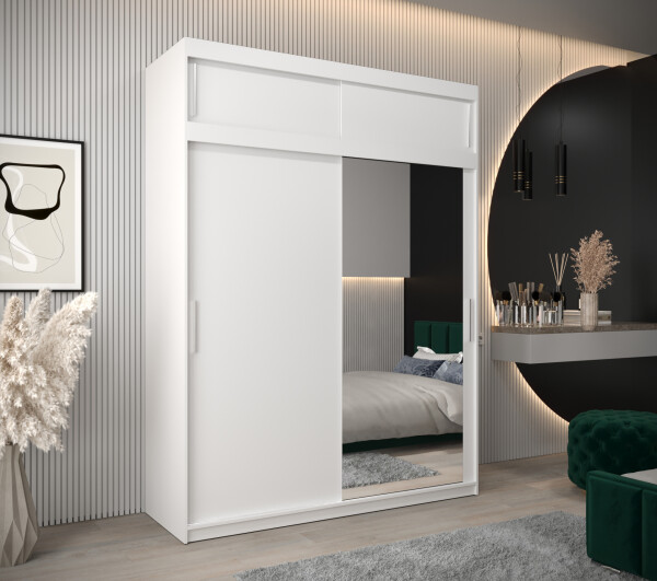 Šatní skříň Abi T2 s nástavcem Barva korpusu: Bílá, Rozměry: 180 cm, Dveře: Bílá