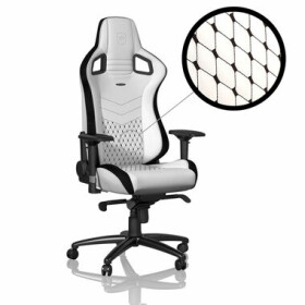 Noblechairs EPIC Gaming Stuhl bílo-černá / Herní židle / PU kůže / nastavitelná / pojezdová kolečka / nosnost 120 kg (NBL-PU-WHT-001)