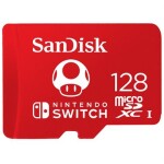 SanDisk Nintendo Switch microSDXC 128GB / class U3 / UHS-I / čtení: 100 MBs / zápis: 90 MBs / vhodné pro Nintendo Switch (SDSQXAO-128G-GNCZN)