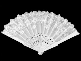 Ptakoviny.cz Vějíř - bílo stříbrný