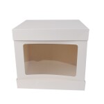 Cake star dortová krabice bílá s okénkem (33 x 33 x 30 cm)