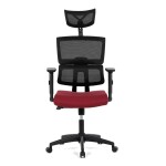 Kancelářská židle, potah bordó látka a černá síťovina MESH, houpací mech.