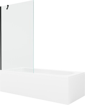 MEXEN/S - Vega obdélníková vana 150 x 70 cm s panelem + vanová zástěna 100 cm, transparent, černá 550115070X9510000070