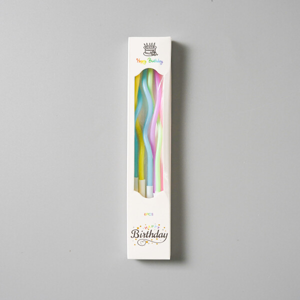 Dortové svíčky zakroucené neonové 6ks