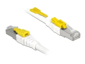 Delock Síťový kabel RJ45 Secure bílý / Síťový kabel / Cat.6A / S/STP / LSOH / 5 m (85335)