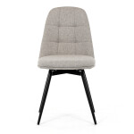 Židle jídelní, krémová látka, 360° otočný mechanismus, černý matný lak, kovové nohy