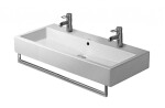 DURAVIT - Vero Dvojumyvadlo 100x47 cm, s přepadem, 2 otvory pro baterie, WonderGliss, bílá 04541000241