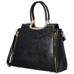 Luxusní dámská koženková kabelka do ruky Wieke, černá