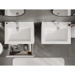 MEXEN/S - Rivel koupelnová skříňka 60 cm s umyvadlem Otis, 2 zásuvky, reliéf , bílá mat 91A20-06047-2-BFF01-W18M01