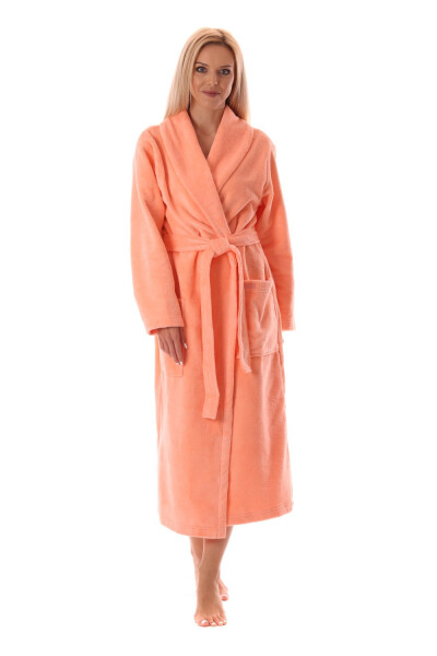 BARI kimono 3/4 délka Cherry Tomato XXL šálový límec 55% bavlna (smyčka rub) 45% polyester (velur líc) osušení/savé vhodné pro všechny typy výšivek broskvová