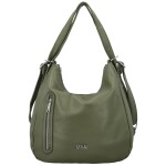 Stylový dámský koženkový kabelko-batoh Coveri Elida, tmavě zelený