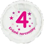 Krásné 4. narozeniny fóliový balónek kruh pro holky Balonky.cz Krásné 4. narozeniny fóliový balónek kruh pro holky Balonky.cz