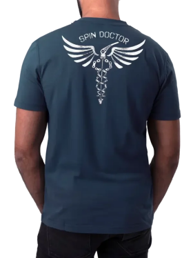 Bavlněné triko CYCOLOGY Spin Doctor, blue, pánské, krátký rukáv (Motiv Spin Doctor, velikost L)