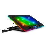 EVOLVEO Ania 9RGB, chladící podložka pod notebook, 6x ventilátor, RGB podsvícení ventilátorů a obvodu