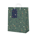 Dárková taška velká - Zelené terrazzo (26 × 12,7 × 32,4 cm) - Albi