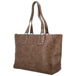 Módní dámská koženková kabelka na rameno Kleantis, khaki