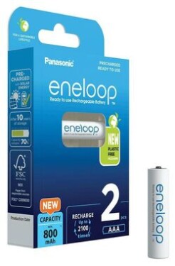 Panasonic Eneloop Nabíjecí baterie AAA 800 mAh 2 ks / Ni-MH / blistr (BK-4MCDE/2BE)