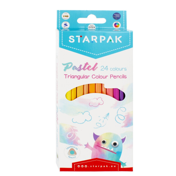 Starpak Starpak, 472398, sada ergonomických pastelek, pastelové odstíny, 24 ks