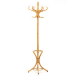 Věšák dřevěný stojanový, masiv topol a bříza, barva medový dub, výška 185 cm