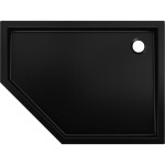 MEXEN - Flow+ pětiboká sprchová vanička pravá 100 x 80, černá mat 46P708010RH