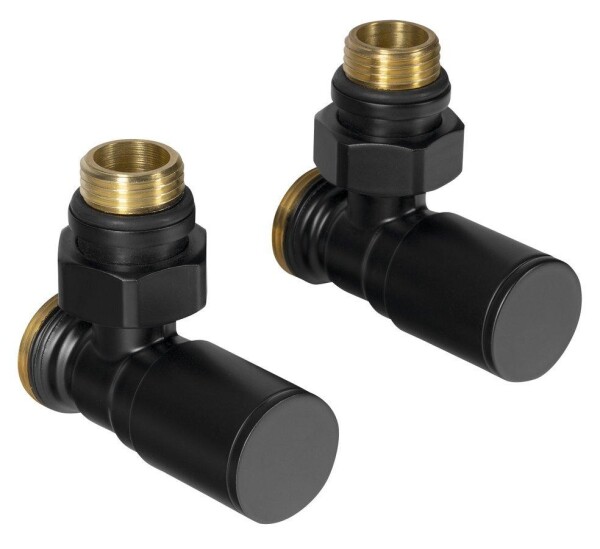 AQUALINE - C-START připojovací sada ventilů ruční rohová, černá mat SC237B