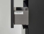 CERANO - Koupelnová skříňka Velora - černá matná, úchytka černá + deska pod umyvadlo Navira Slim - 18 mm + konzole černá - 120x54,8x46,5 CER-668012